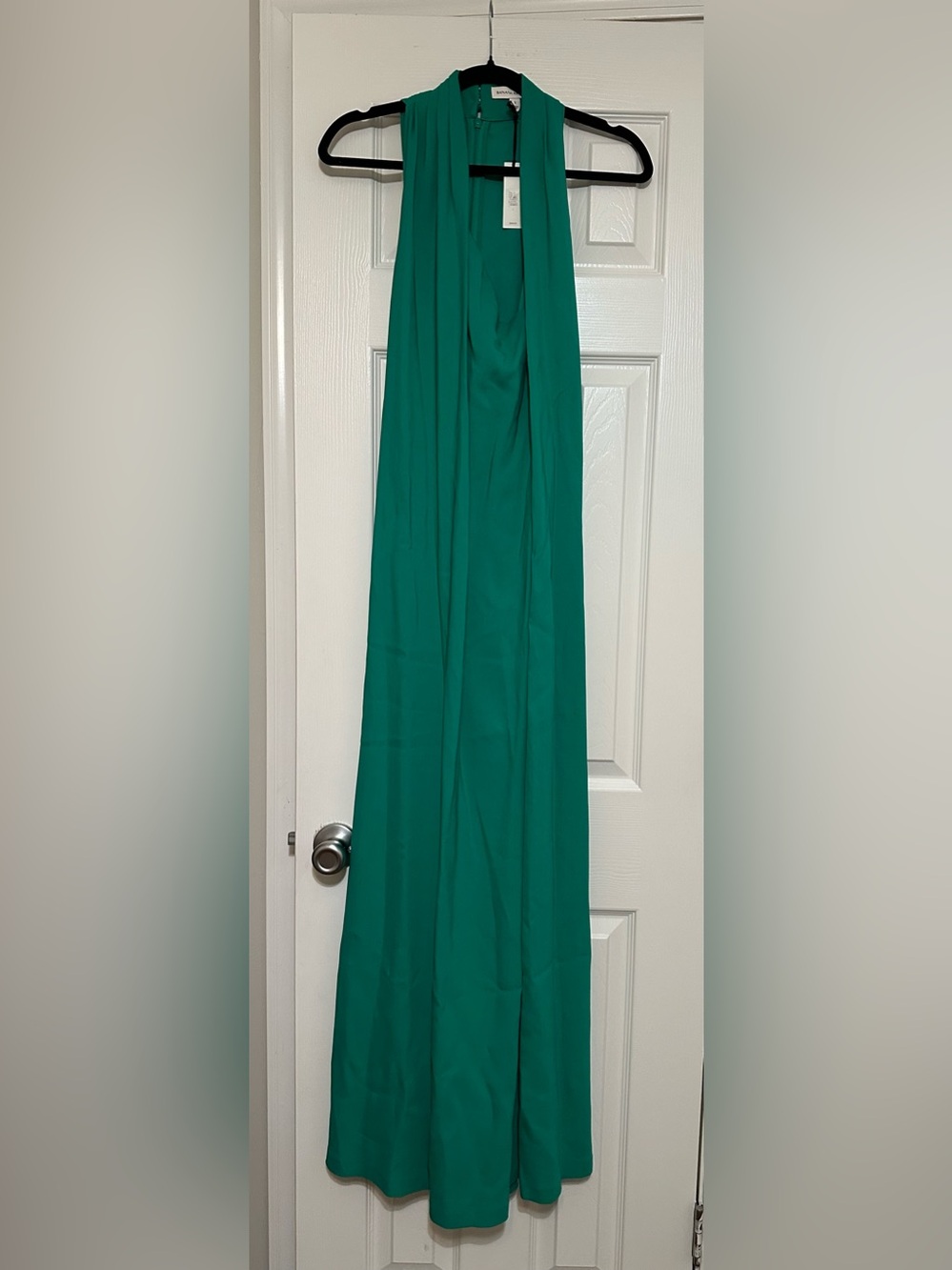 Banana Republic Emerald Green Sleeveless Stretch Crepe  Maxi Wrap Dress - Picture 6 of 13